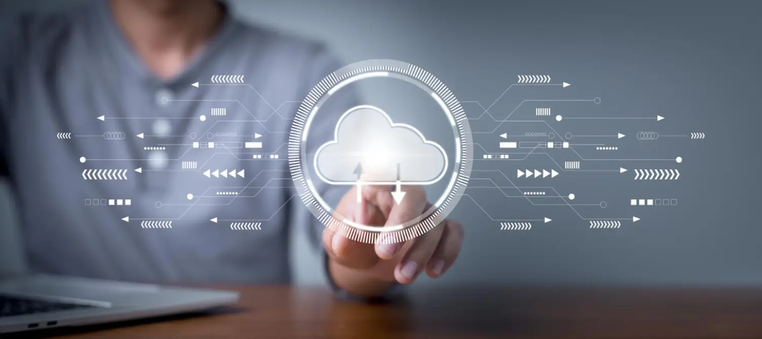 Secure cloud infrastructure illustration for education data management and scalability