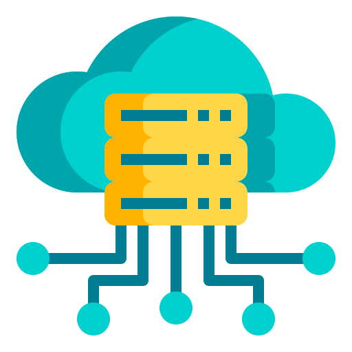 Server icon representing redundant cloud setup and high availability