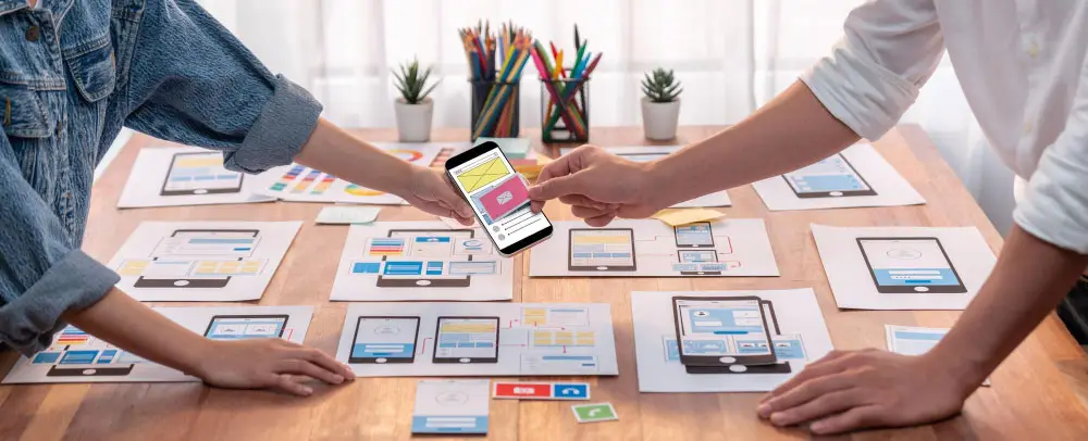 Mobile app development services illustration