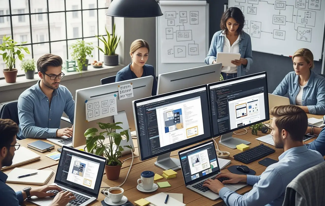 Web development illustration for building modern websites